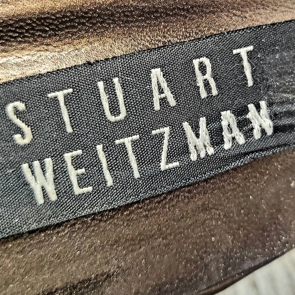 Stuart Weitzman Brown Croc Embossed Leather Heels Size 9 - Picture 3 of 13